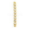 Brass Pave Cubic Zirconia Three Flat Round Links Connector Charms KK-P277-52C-A-2