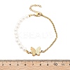 304 Stainless Steel Curb Chains Link Bracelets for Women BJEW-U021-10G-5