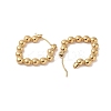 Bubble Rhombus 201 Stainless Steel Half Hoop Earrings for Women EJEW-G385-07G-2