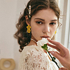 9 Pairs 9 Colors Alloy Flower Dangle Stud Earrings for Woman EJEW-FI0001-72-7
