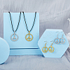 Peace Sign Jewelry Set SJEW-FI0001-23-5