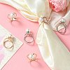 6Pcs 3 Colors Alloy with Plastic Scarf Buckle Ring AJEW-CJ0001-38-6