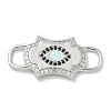 Rack Plating Brass Micro Pave Clear & Black Cubic Zirconia Eye Mask Connector Charms KK-L224-066P-1