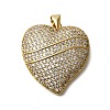 Rack Plating Brass Micro Pave Cubic Zirconia Pendants ZIRC-F142-06G-01-1