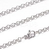 Non-Tarnish 304 Stainless Steel Rolo Chain Necklaces STAS-P101-10P-1