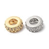 Rondelle Wheel Brass Micro Pave Cubic Zirconia European Beads KK-P234-37-1-1