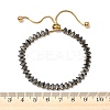 304 Stainless Steel Pave Horse Eye Jet Rhinestone Slider Bracelets for Women BJEW-G779-01G-5