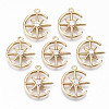 Brass Micro Pave Cubic Zirconia Pendants X-KK-S359-063-RS-1