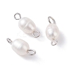 Natural Cultured Freshwater Pearl Bead Links Connectors PALLOY-JF01152-1