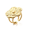 Flower 201 Stainless Steel Open Cuff Ring for Women LS-RJEW-A053-02H-G-2