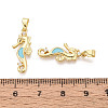 Brass Micro Pave Cubic Zirconia Pendants KK-C093-20G-01-3