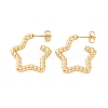Ion Plating(IP) 304 Stainless Steel Half Hoop Stud Earrings for Women EJEW-P279-11G-1