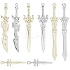 32Pcs 8 Style Rack Plating Alloy Big Pendants FIND-SC0007-25-1