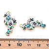 Printed Light Gold Tone Alloy Pendants ENAM-N056-210F-3