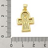 Cross Theme Rack Plating Brass Micro Pave Cubic Zirconia  Pendants KK-Z074-60G-3