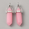 Natural Dyed White Jade Double Terminal Pointed Pendants G-WH0016-37G-1