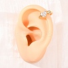 Heart Brass Micro Pave Clear Cubic Zirconia Cuff Earrings EJEW-H178-02G-3