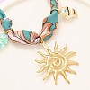 304 Stainless Steel Sun & Resin Fish Pendant Polyester Scarf Necklaces for Women NJEW-D340-03G-3