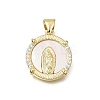 Brass Micro Pave Clear Cubic Zirconia Pendants CU-CBAF50C-01C-G04-1