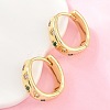 Brass Micro Pave Cubic Zirconia Hoop Earrings KK-CBA8324-01G-3