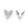 Alloy Initial Slide Charms with Grade A Rhinestones ALRI-R032-Y-FF-2