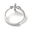 Brass with Cubic Zirconia Adjustable Rings RJEW-Z017-04P-3
