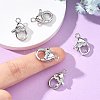 SHEGRACE Brass Micro Pave Clear Cubic Zirconia Lobster Claw Clasps XGRQ58424-754P-4