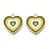 Rack Plating Light Gold Alloy Enamel Pendants LS-ENAM-Q444-014K-RS-1