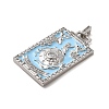 Brass Micro Pave Cubic Zirconia Pendants with Enamel KK-H458-01P-09-2
