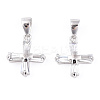 Rhodium Plated 925 Sterling Silver Pave Clear Cubic Zirconia Pendants STER-T007-39P-1