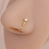Brass Pave Clear Cubic Zirconia U Shaped Clip on Nose Rings FS-WG40E45-08-1