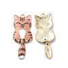 Light Gold Rack Plating Alloy Enamel Pendants ENAM-G210-01LG-02-1