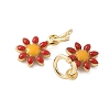 Brass Enamel Charms KK-C110-16B-01G-2