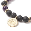 Natural & Synthetic Mixed Gemstone Beaded Stretch Bracelet BJEW-JB09312-4