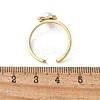 304 Stainless Steel Plastic Pearl Open Cuff Ring for Women RJEW-Z088-05G-3