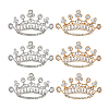 6Pcs 2 Colors Crown Alloy Crystal Rhinestone Brooch JEWB-FH0001-67-1