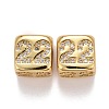 Brass Micro Pave Clear Cubic Zirconia Beads ZIRC-L091-021G-22-1