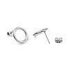 304 Stainless Steel Ring Stud Earrings for Women LS-EJEW-WH0012-001-1