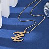 304 Stainless Steel Gye Nyame Symbol Pendant Snake Chain Necklaces NJEW-L157-05G-2