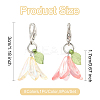 8Pcs 8 Colors Flower Acrylic Pendant Decorations HJEW-FS00034-01-4