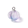Transparent Spray Paint Glass Pendants PALLOY-JF03496-02-3