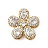 Brass Pave Cubic Zirconia 5-Petal Flower Multi-Strand Links KK-I276-30G-2