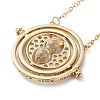 Rotated Hourglass Flat Round Alloy Pendant Necklaces for Women LS-NJEW-G131-01D-1