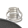 Textured Rectangle 304 Stainless Steel Finger Ring for Women RJEW-L126-05B-05P-3