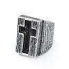 304 Stainless Steel Cross Finger Rings LS-RJEW-Z114-01AS-3