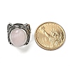 Natural Rose Quartz Adjustable Rings RJEW-I108-02AS-03-5