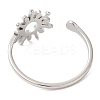 Non-Tarnish 304 Stainless Steel Sun Open Cuff Ring for Women RJEW-M149-05P-2