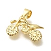 Rack Plating Brass with Cubic Zirconia Pendants KK-Z086-32G-2