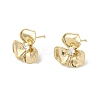 Brass Pave Clear Cubic Zirconia Flower Stud Earring Findings KK-A275-01A-G-1