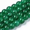 Baking Paint Transparent Crackle Glass Round Bead Strands DGLA-Q018-8mm-48-1
